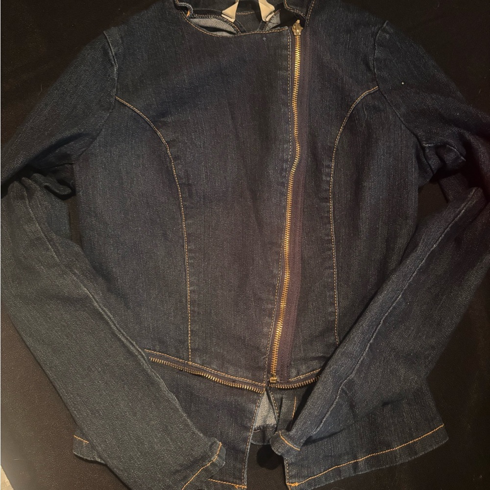 Nicki Minaj Dark Blue Denim with Gold Zipper